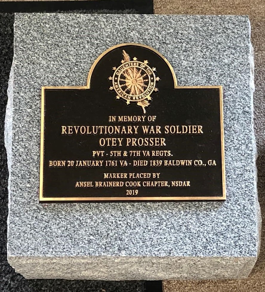 Otey Prosser Memorial Marker