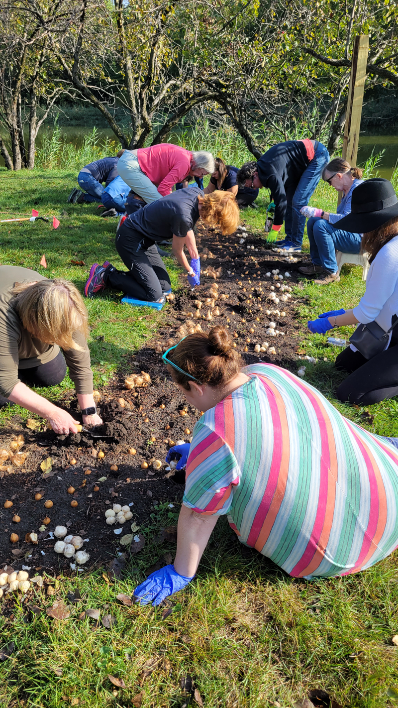 Agents Planting the Never Forget Garden